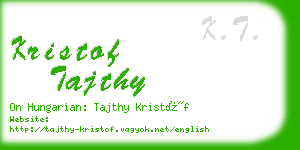 kristof tajthy business card